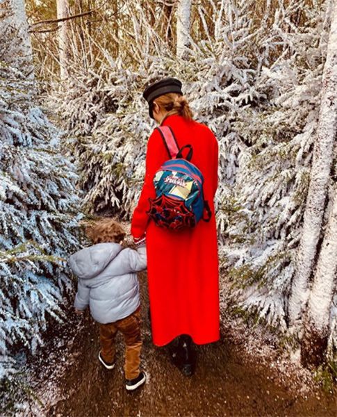 cheryl-and-son-bear-in-lapland-uk