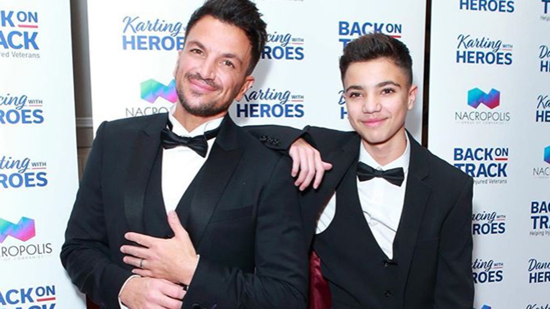 Peter Andre's son Junior looks unrecognisable with long blonde hair in throwback snap