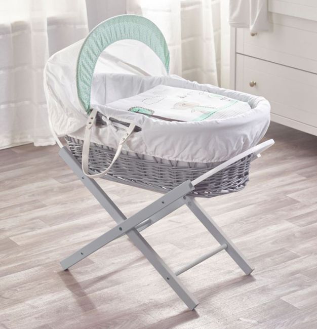 Tommee Tippee Sleepee Baby Moses Basket and Rocking Stand Grey