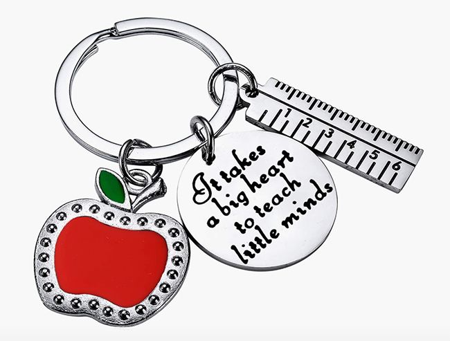 TEACHER THANK YOU GIFT Teach From The Heart Not The Book  KEY RING gift bag