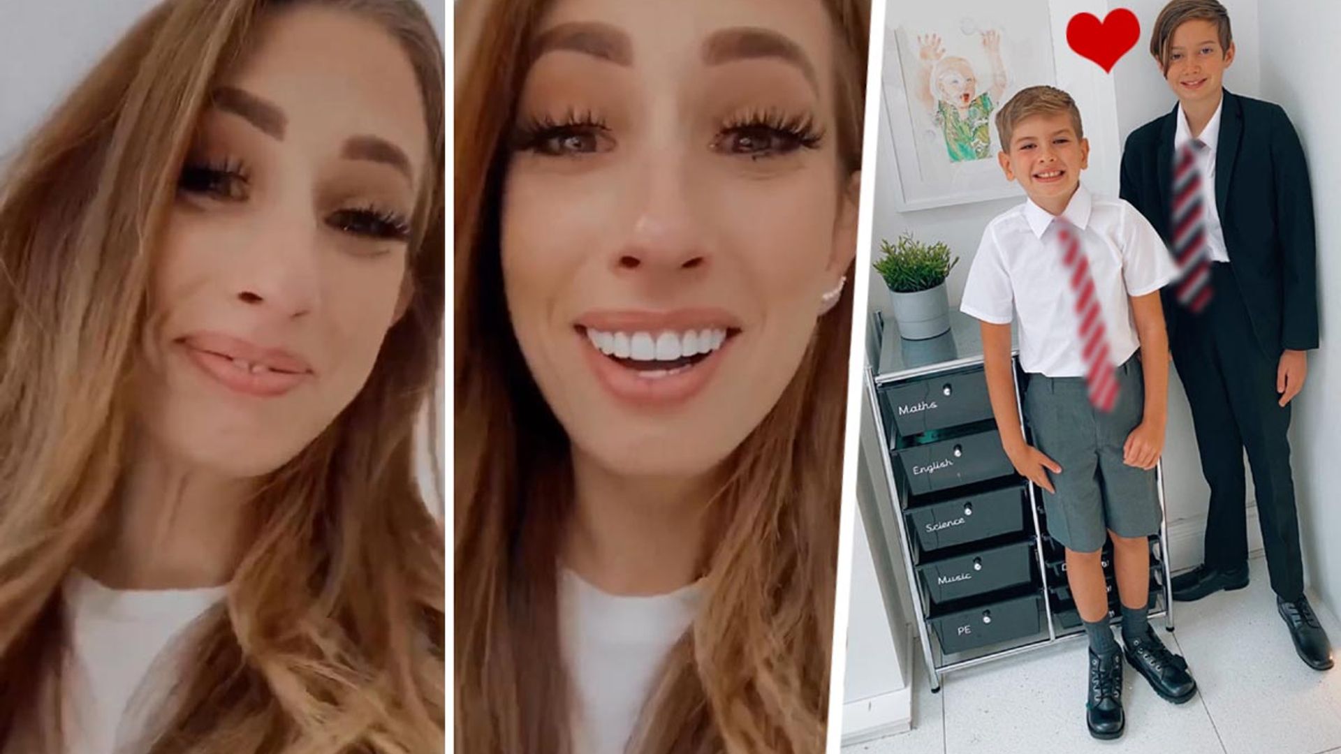 Tearful Stacey Solomon sends her 'big Pickles' back to school with the ultimate accessory to keep them safe