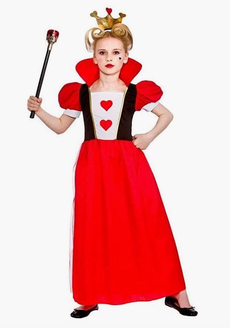 Fancy Dress Costume ~ Queen Of Hearts Costume Ages 3-10 Years