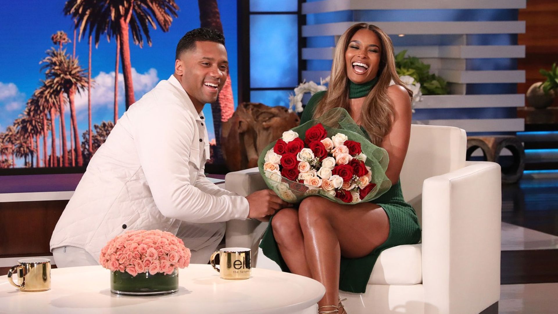 Ciara's husband Russell Wilson drops to one knee to propose having more babies