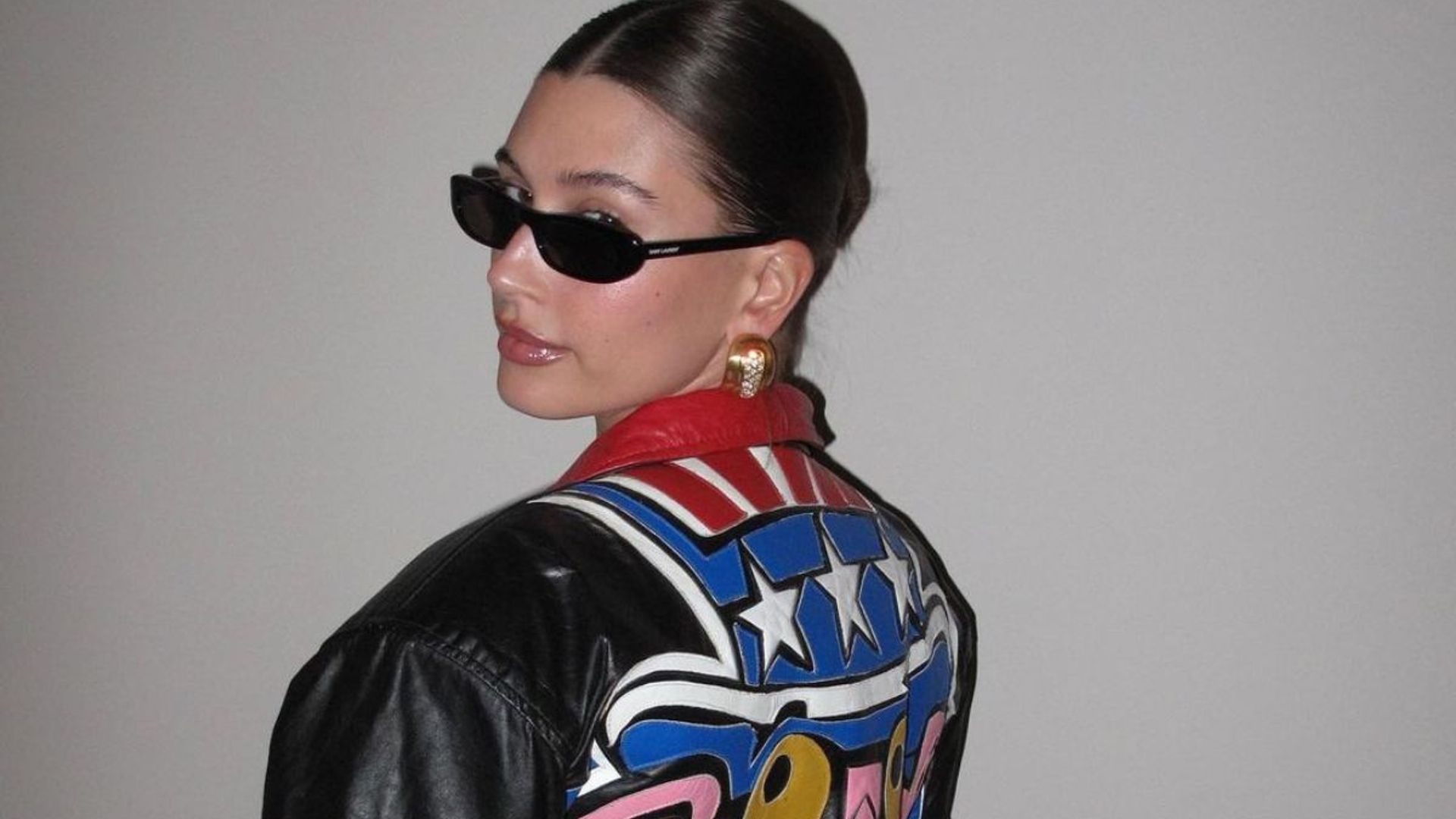 Hailey Bieber proves the motorcycle jacket is still trending in 2023