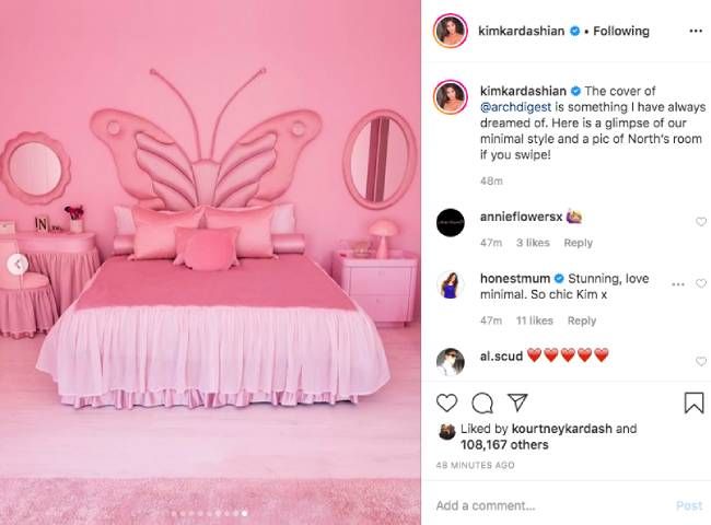 Kim Kardashian Shares Glimpse Inside Daughter North S Bedroom Complete With Incredible Butterfly Bed Hello