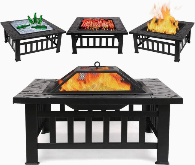 fire pit bbq ice cooler table on etsy
