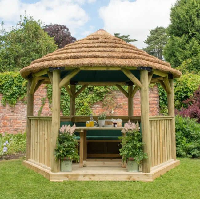 best permanent garden gazebo wayfair thatch roof