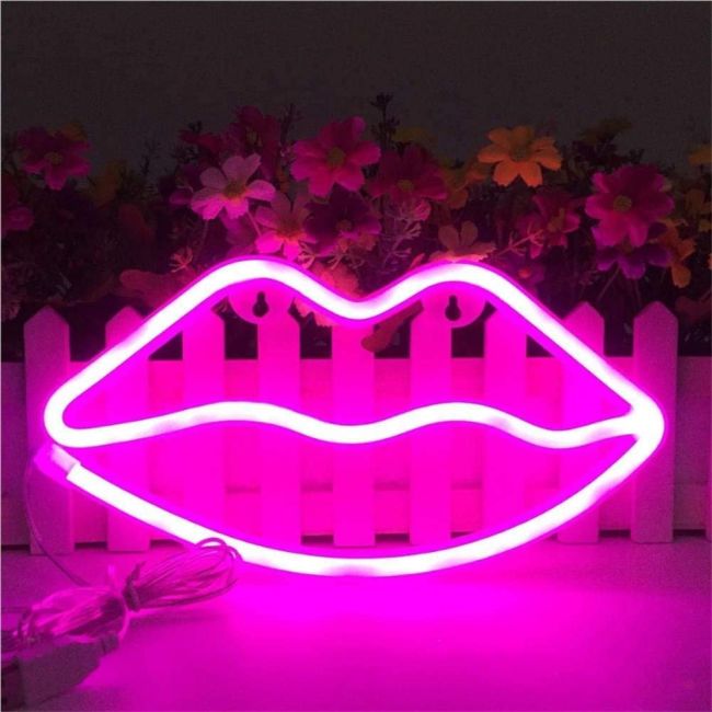 best neon signs pink lips