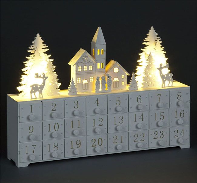 Réduction pour plusieurs achats DEL Light Up En bois scène d'hiver advent calendar 