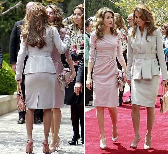 Princess Letizia and Queen Rania of Jordan meet during Jordanian visit