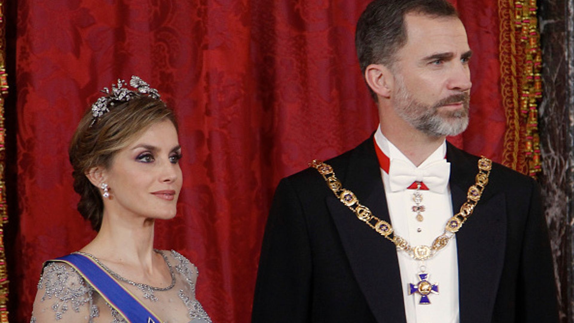 Queen Letizia recycles dazzling gown and tiara for Palace gala