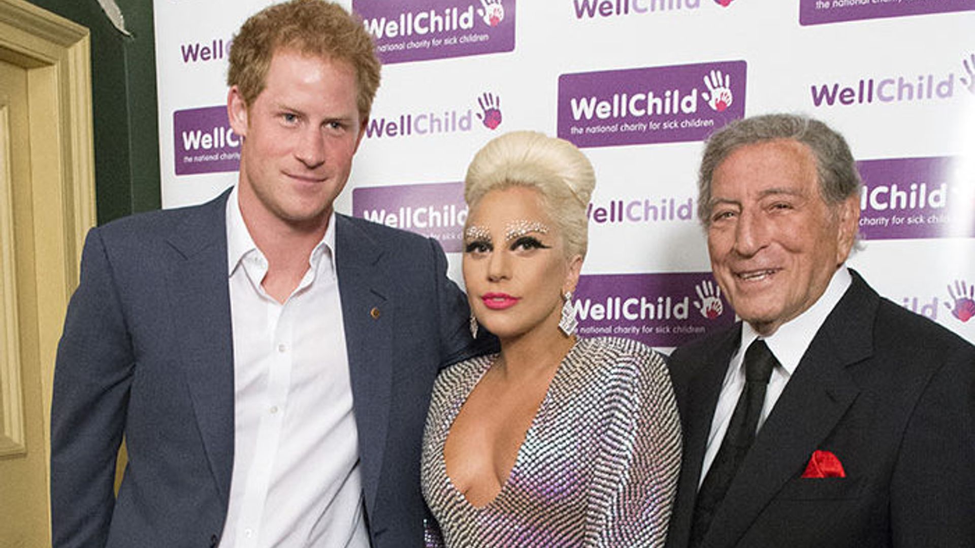 Prince Harry meets Lady Gaga at charity concert