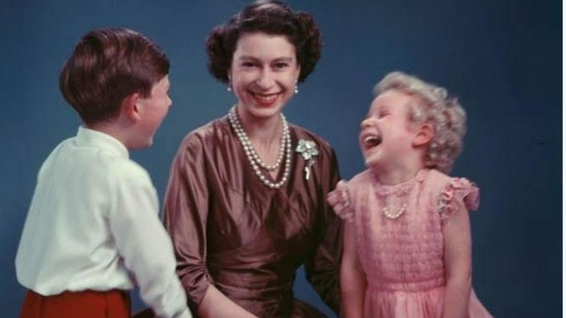 Queen Elizabeth, Prince Charles and Princess Anne share a silly moment