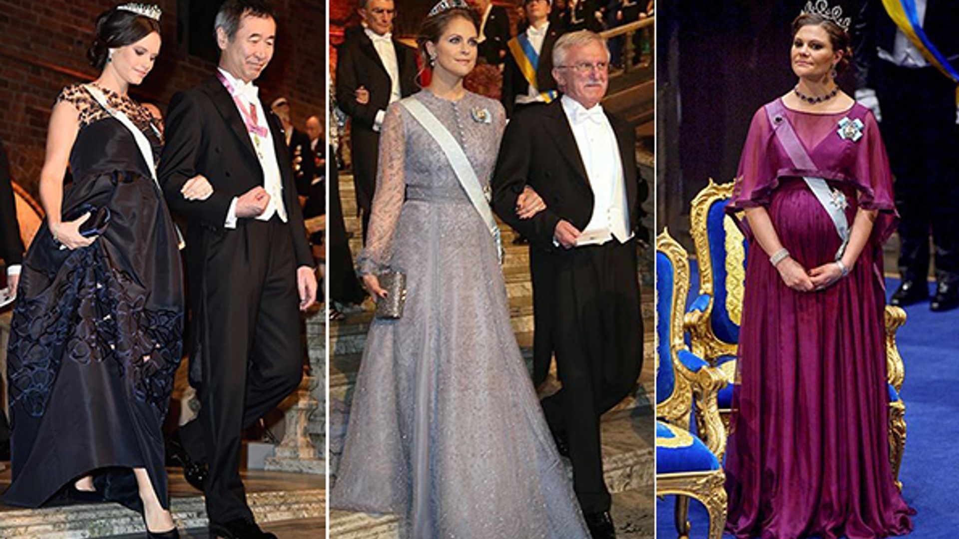 Swedish royals: Crown Princess Victoria, Madeleine and Sofia sparkle in tiaras at Nobel Prize gala