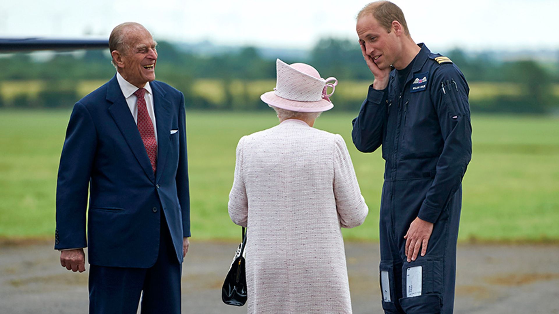 Prince William receives a visit from his grandmother the Queen at work
