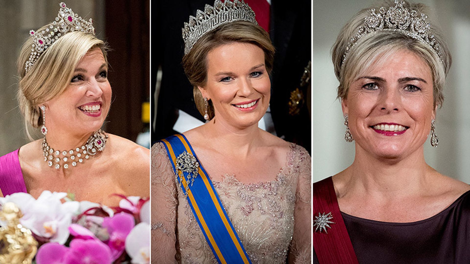 Queen Maxima, Queen Mathilde and more royal ladies show off their tiaras at gala dinner