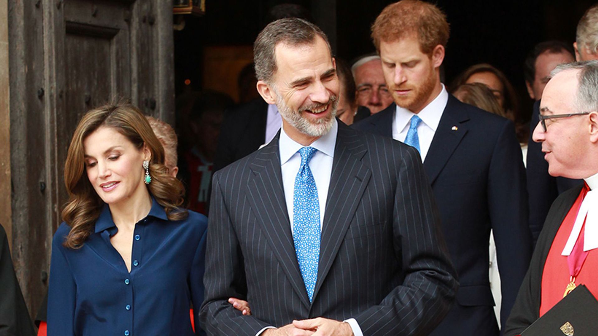 Prince Harry takes part in first state visit by welcoming Spanish royals at Westminster Abbey