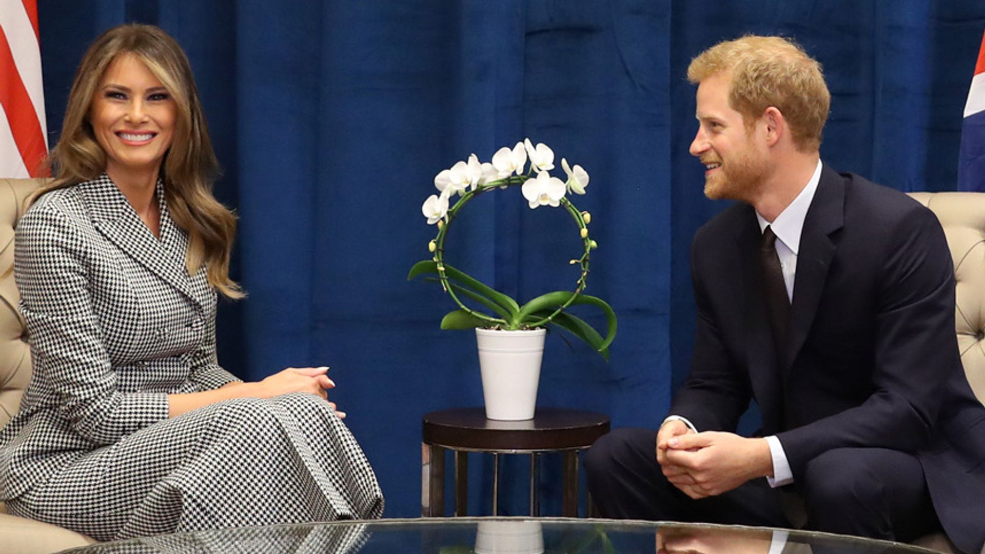 What did Prince Harry and Melania Trump talk about during their meeting?