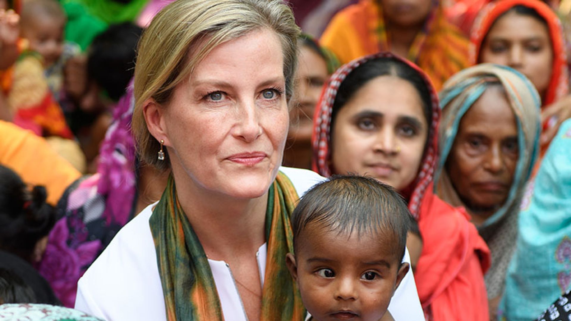 Sophie Wessex shows off her maternal side as she meets locals in Bangladesh