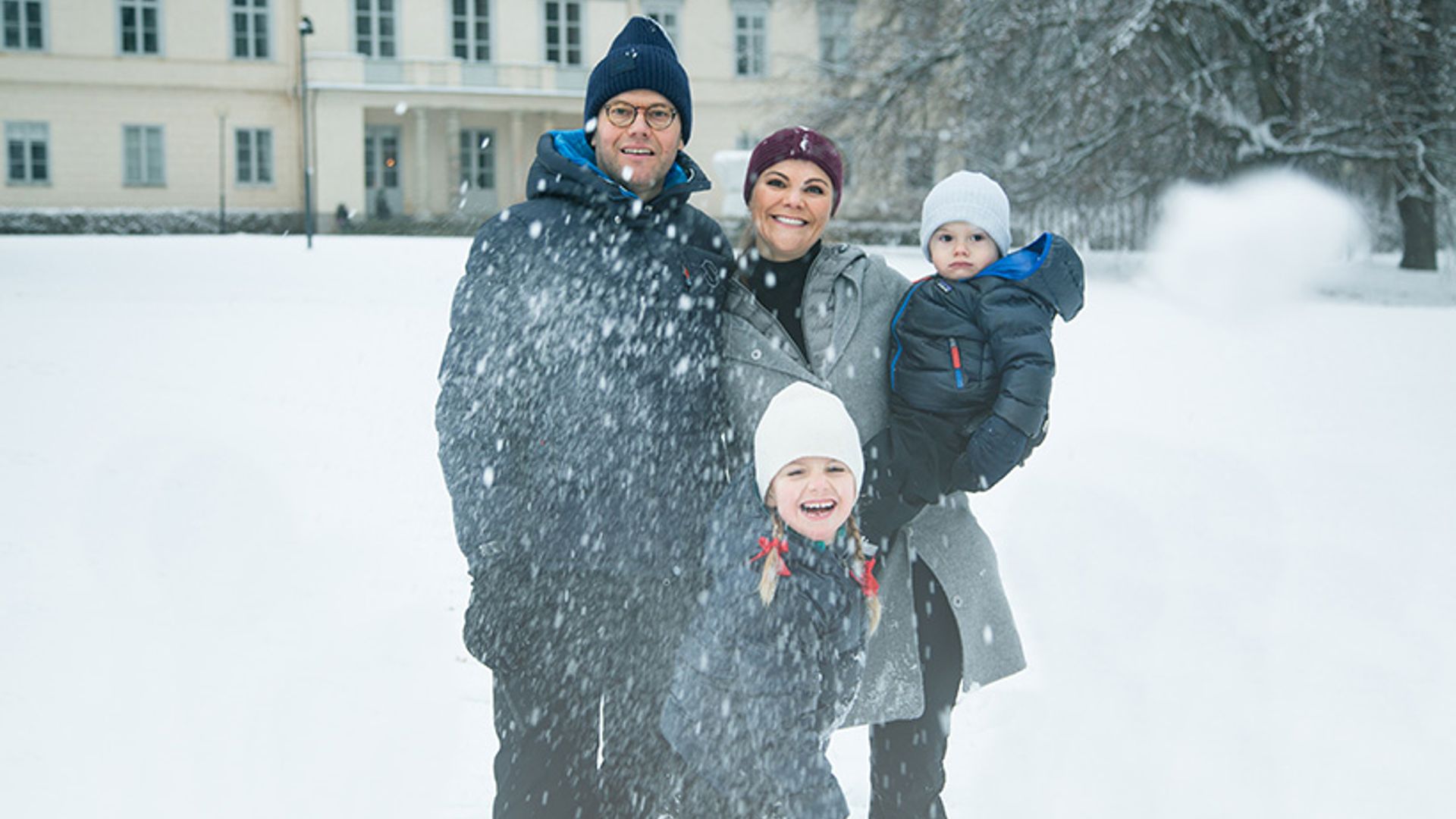 WATCH: Crown Princess Victoria and her family play in the snow at Haga Palace