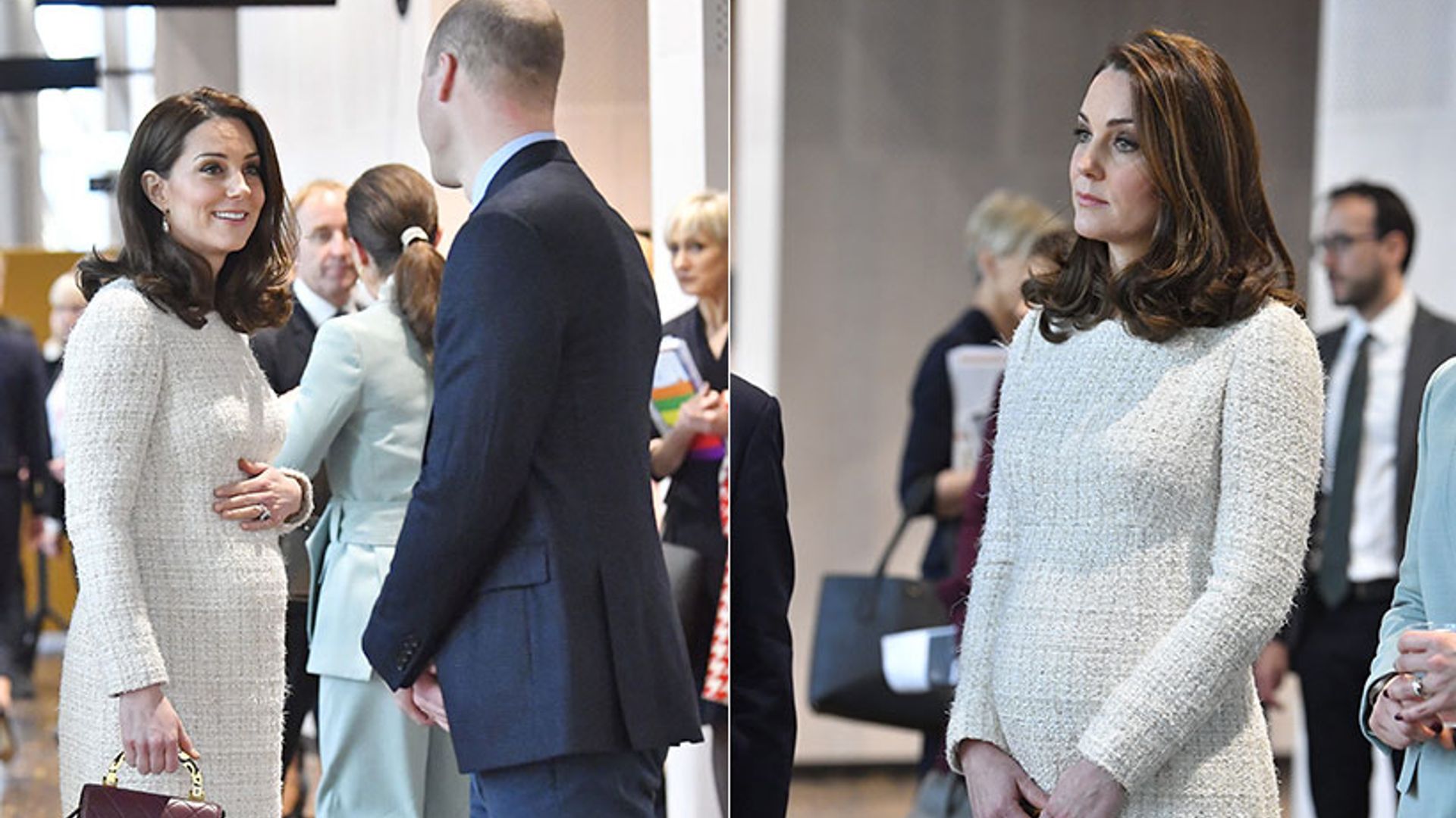 The sweet moment Kate was seen cradling her baby bump