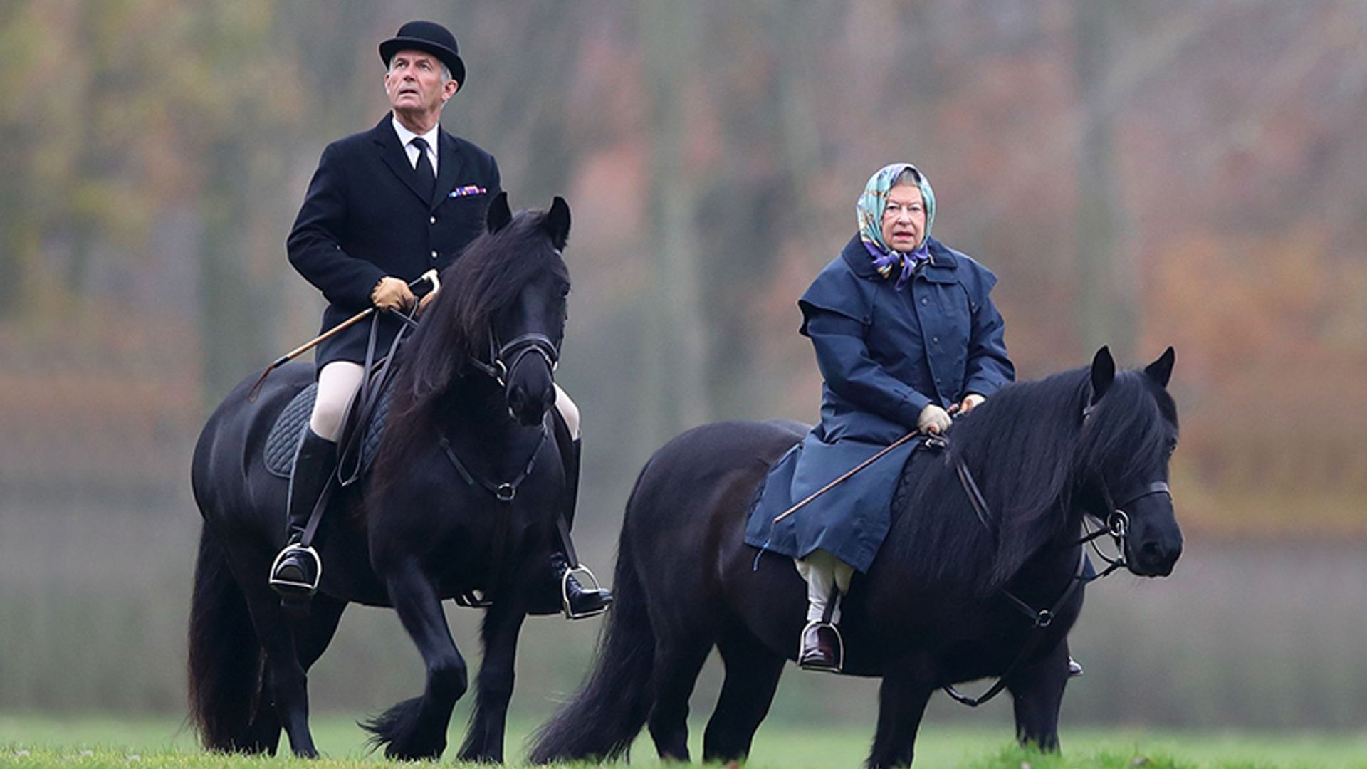 The Queen goes horse riding as Kate Middleton gives birth 