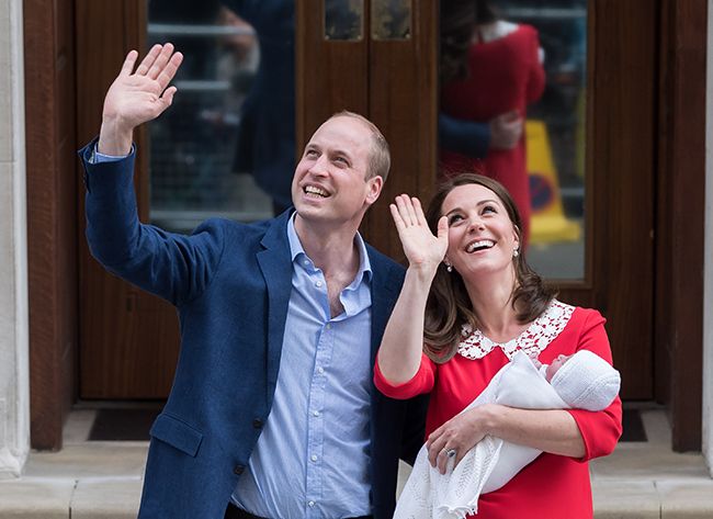 prince william kate middleton waving royal baby