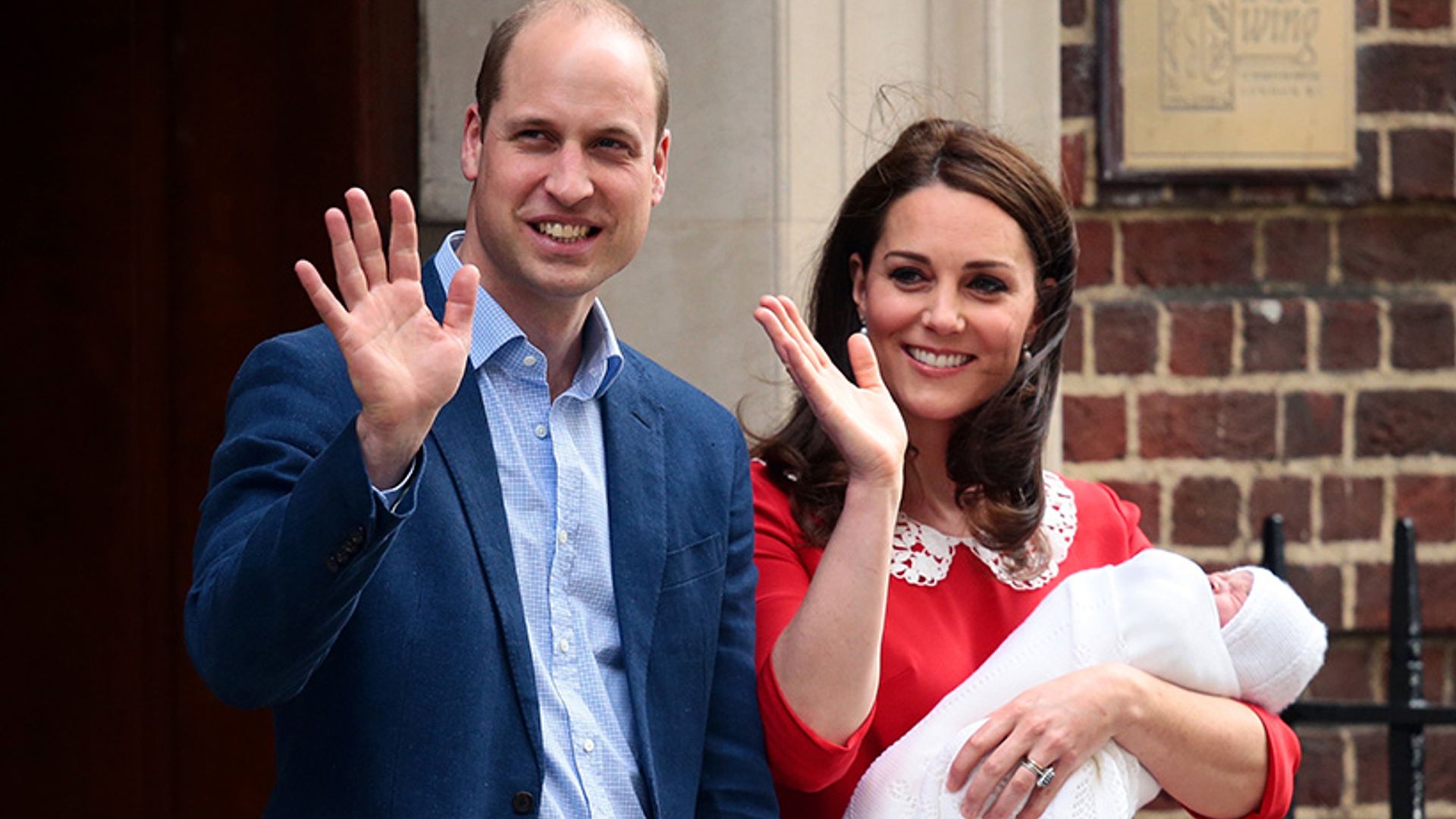 prince william kate middleton wave lindo wing prince louis