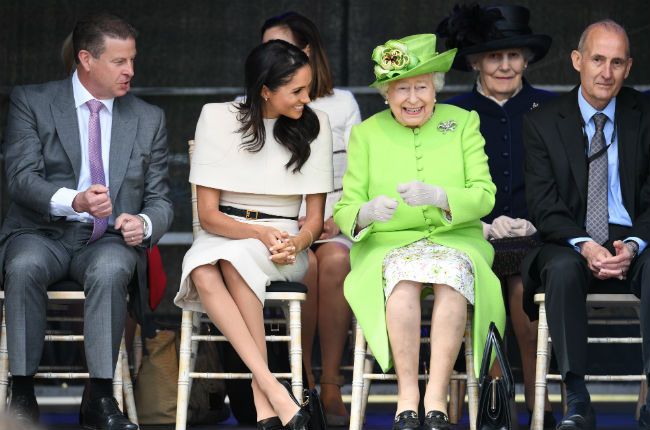The Queen and Meghan laughing together