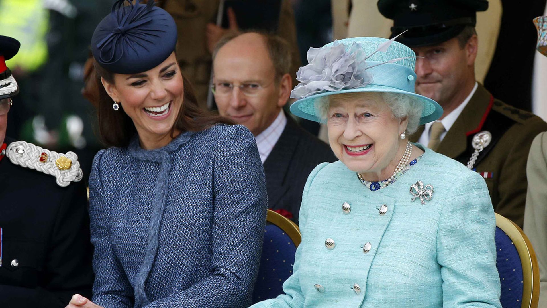 Kate Middleton and the Queen laughing