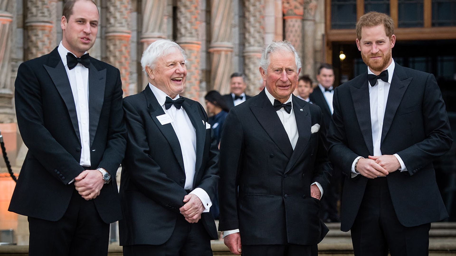 Prince William, Prince Harry and Prince Charles don matching tuxedos for  joint engagement | HELLO!