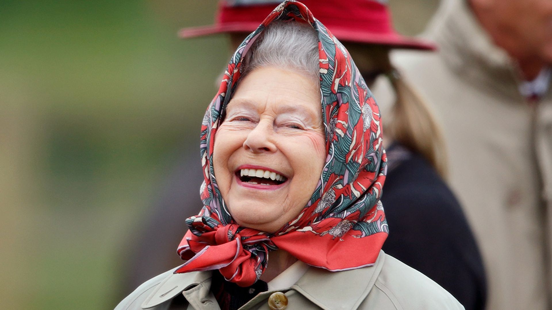 queen wearing headscarf