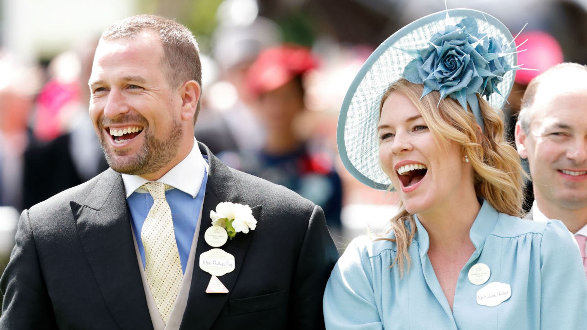 Peter and Autumn Phillips have fun taking selfies at Royal Ascot
