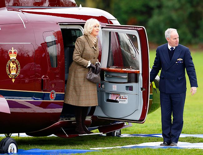 camilla-stepping-out-of-helicopter