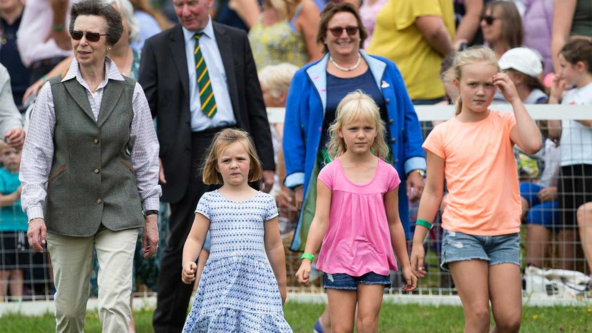 Princess Anne joined by granddaughters during daily horse rides at Gatcombe Park