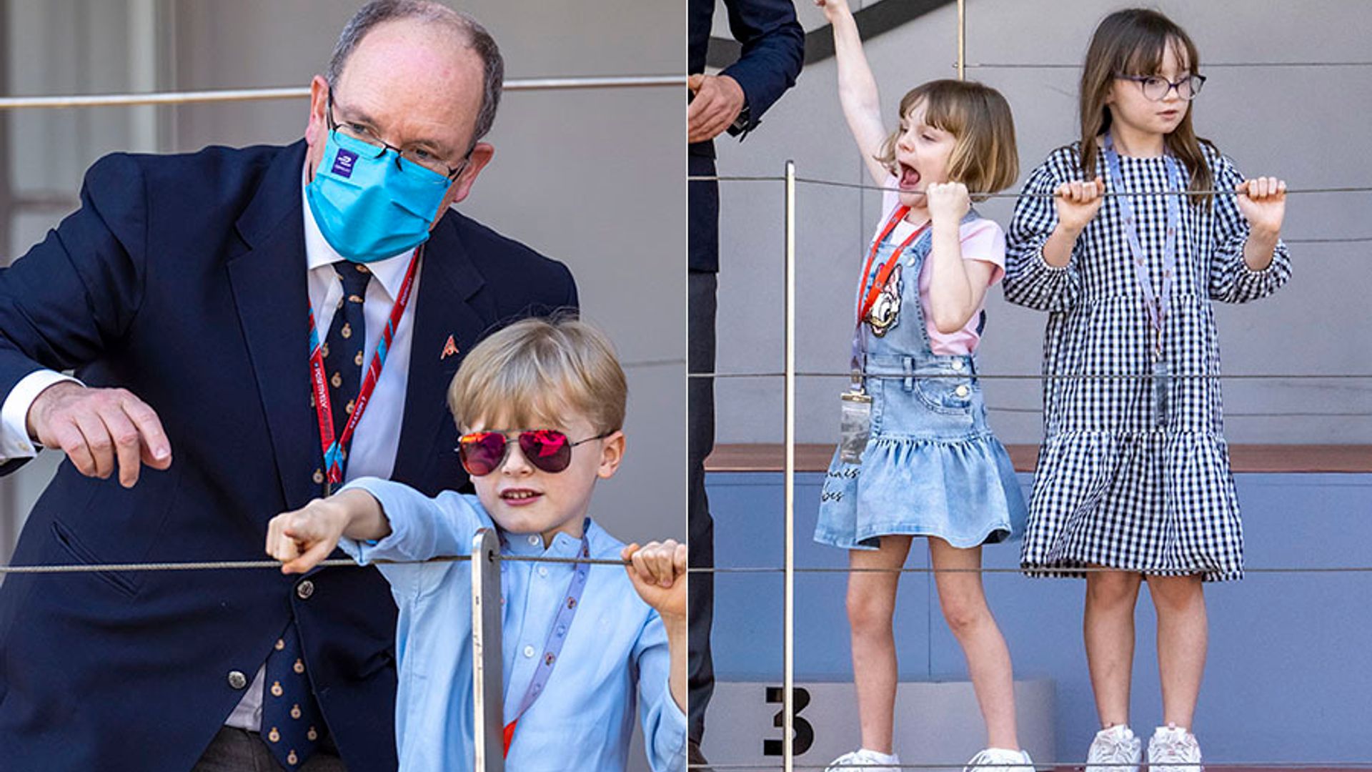 Monaco royal twins Prince Jacques and Princess Gabriella join dad Prince Albert at the ABB FIA Formula E Monaco E-Prix