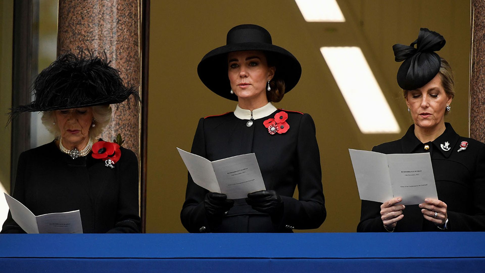 Royal family sing God Save The Queen at Remembrance Sunday service