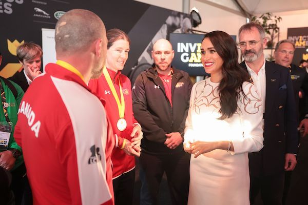 Meghan Markle is seen with Canadian Invictus Games athletes in The Hague