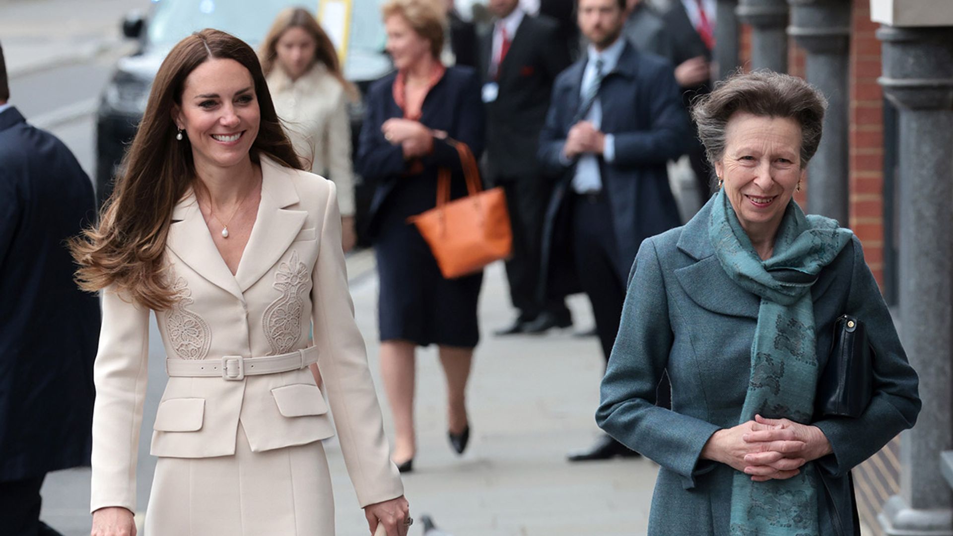 Duchess Kate and Princess Anne make rare joint appearance at maternity units - best photos