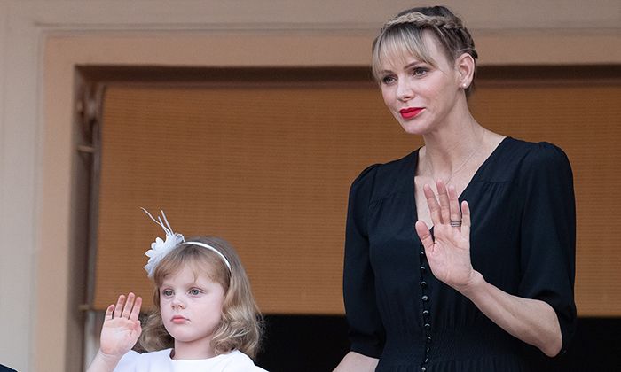 Princess Charlene cuddles up with Princess Gabriella ahead of first official engagement