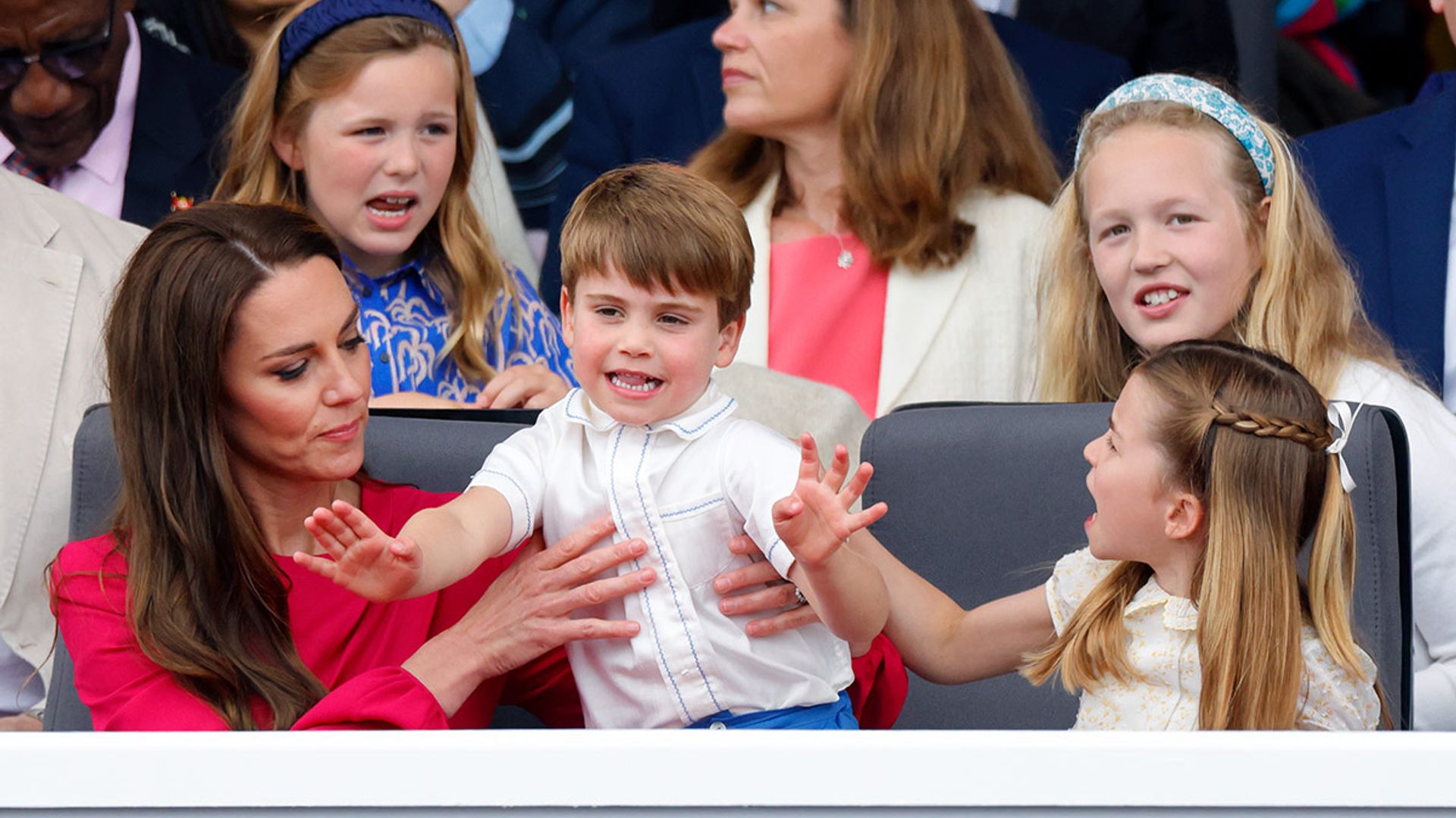 Kate Middleton's nanny helps look after George, Charlotte and Louis at Jubilee pageant – see photo