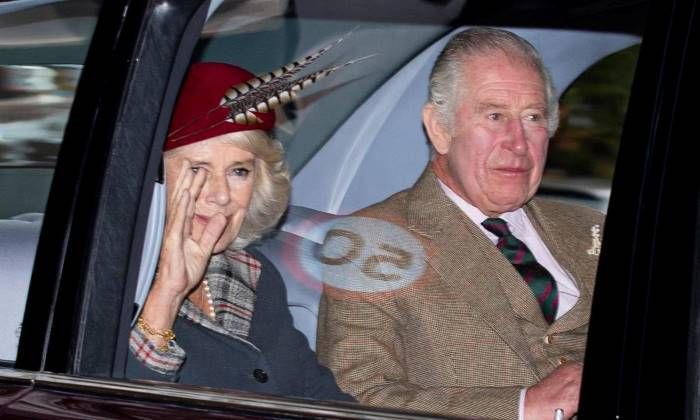 King Charles and Queen Consort Camilla greet well-wishers as they attend church at Balmoral