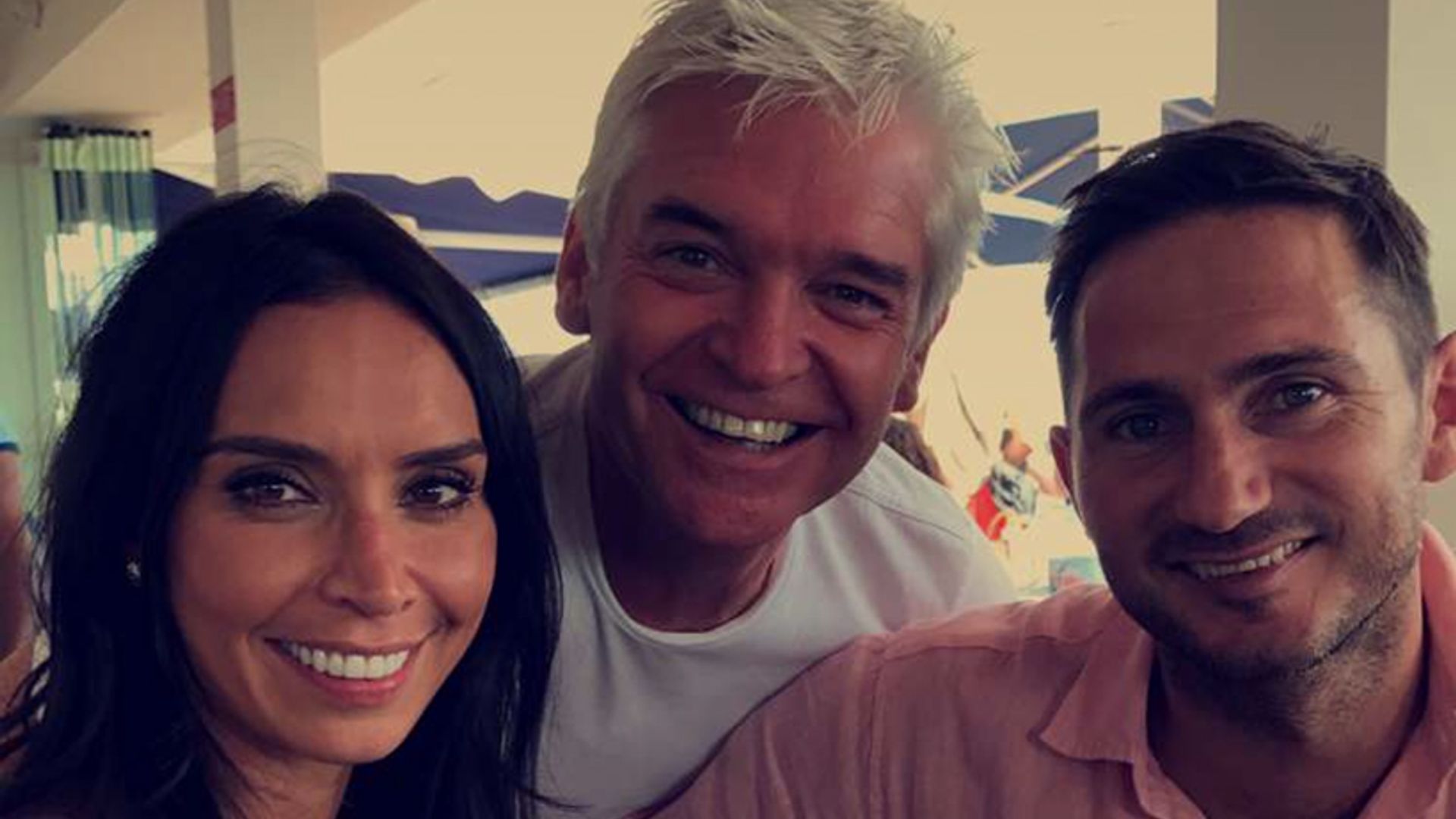 Phillip Schofield parties with Christine and Frank Lampard in Portugal