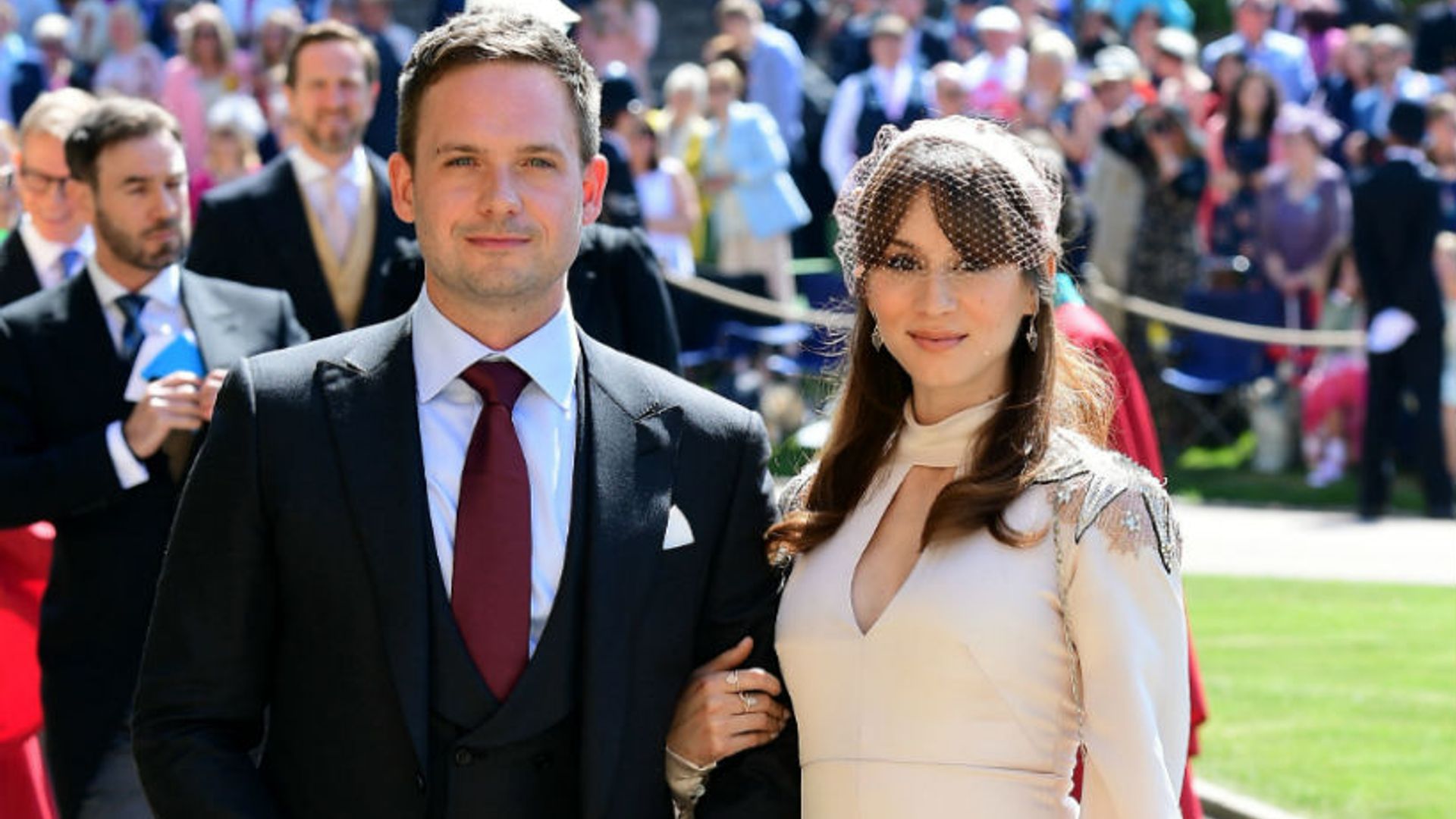 Patrick J. Adams and wife jet to Santorini after royal wedding